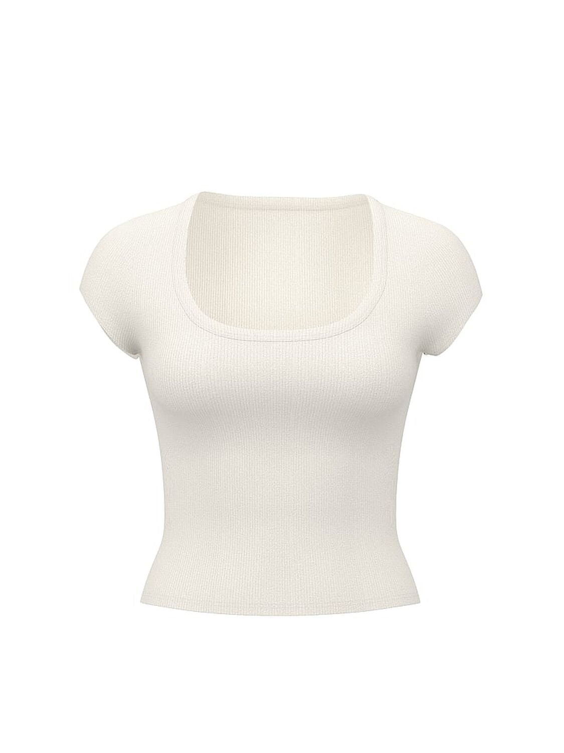 vs Pink Vintage Ribbed Scoop Tee Winter White 3 of 3 