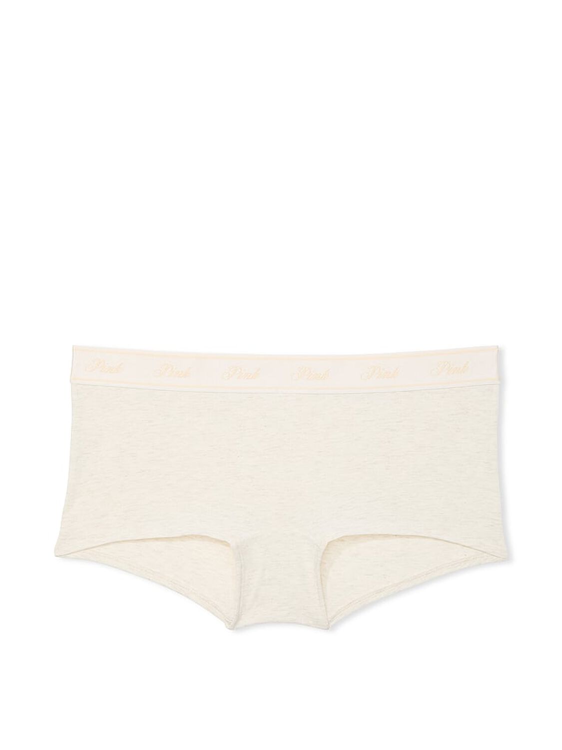 vs Pink Logo Cotton Boyshort Panty Natural Heather 3 of 4 
