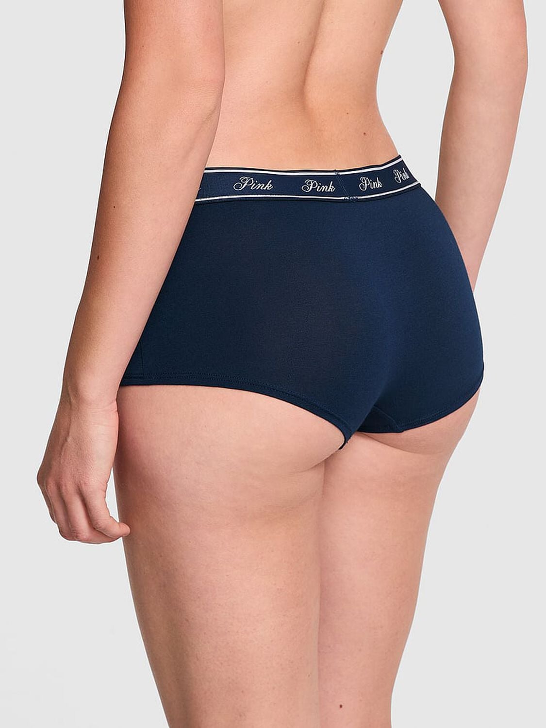 pink Pink Logo Cotton Boyshort Panty Noir Navy 2 of 4 