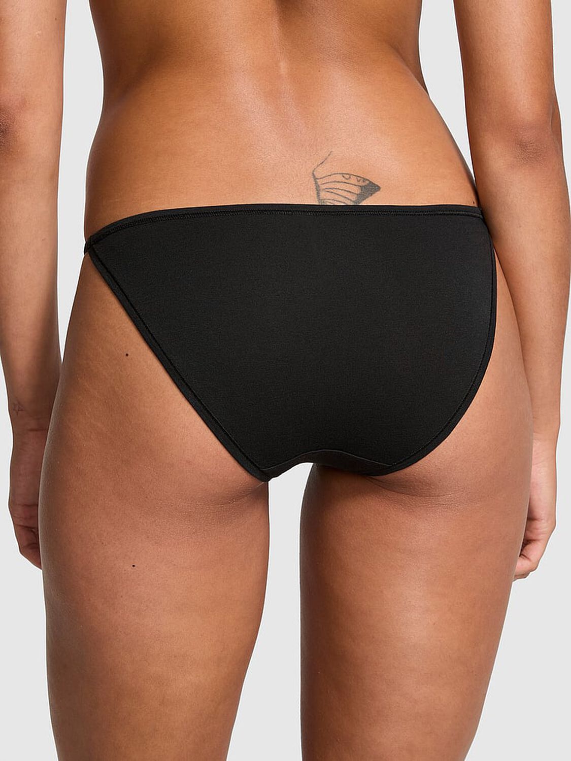 vs Pink Cotton String Bikini Panty Pure Black 2 of 3 