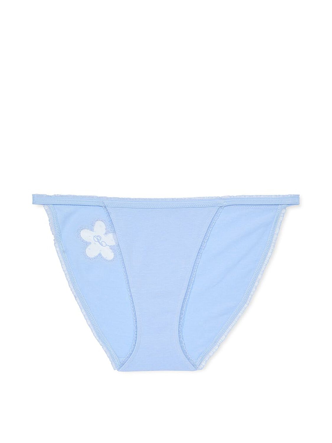 vs Pink Cotton Daisy Patch String Bikini Panty Blue Dancer Mesh Daisy Graphic 3 of 3 
