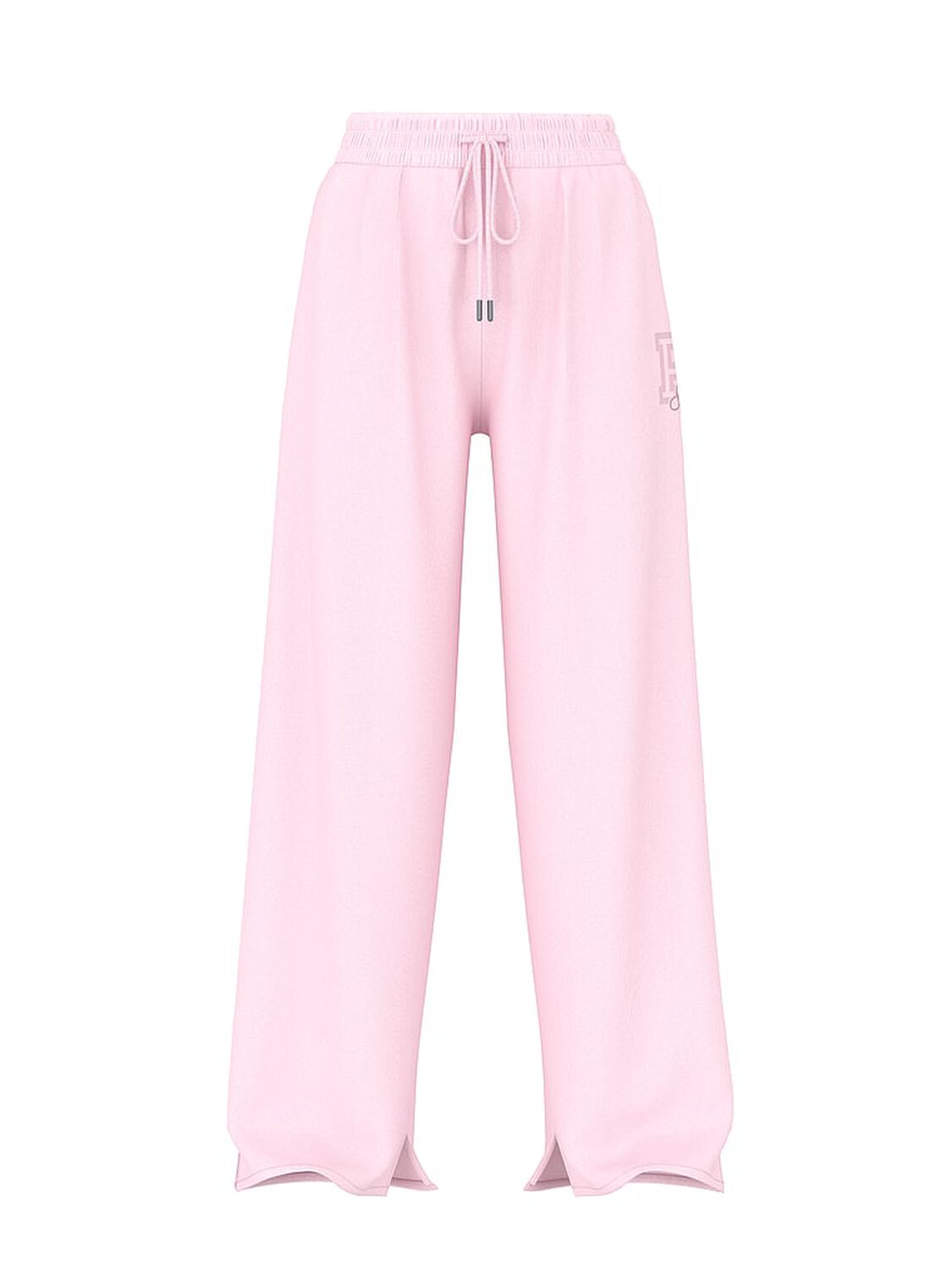 vs Pink Campus Fleece&trade; Wide-Leg Split-Hem Sweatpants Pink Tulip Spring 3 of 4 