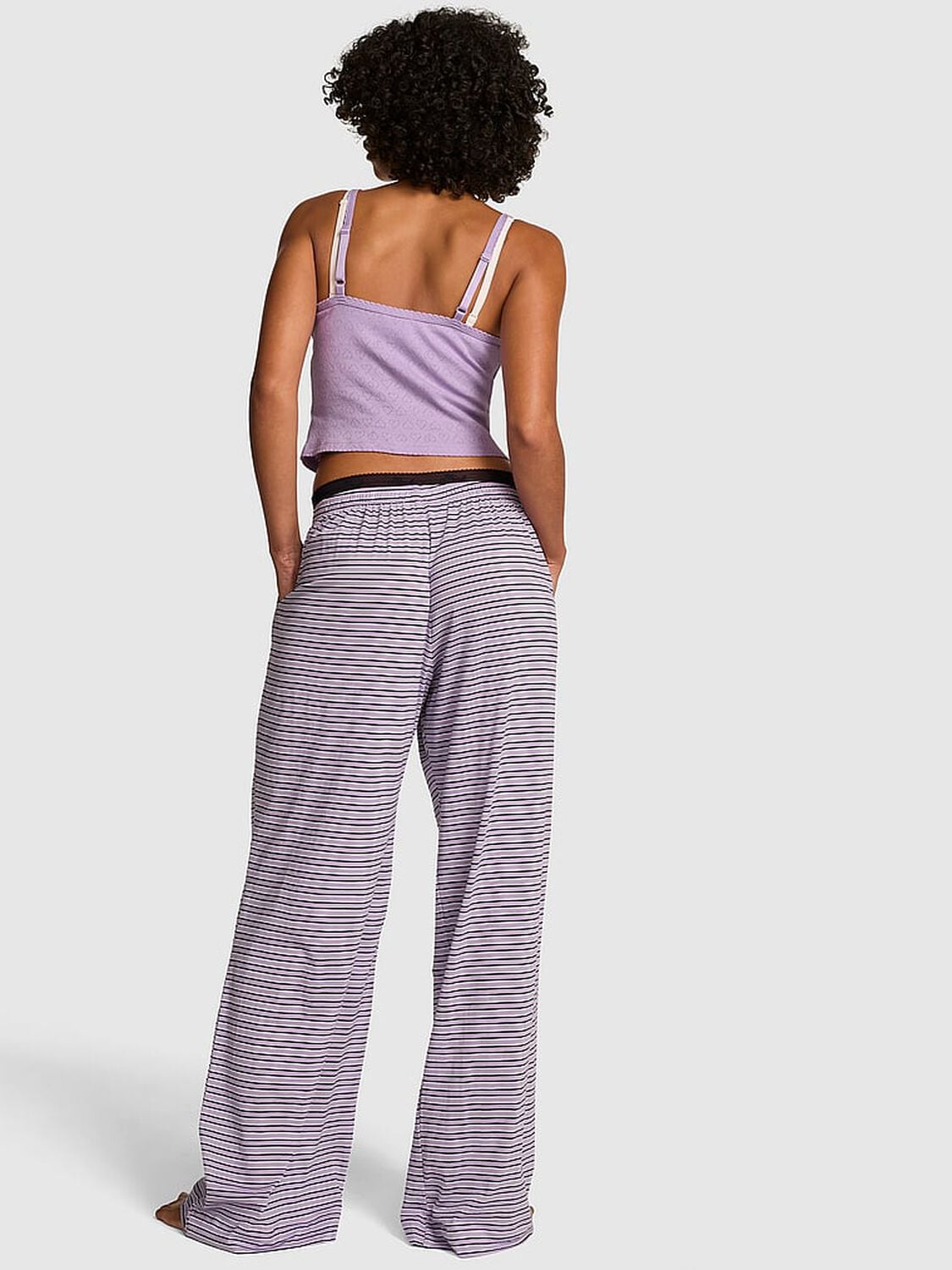 vs Pink Light as Air Jersey Pants Antique Violet Stripes 2 of 4 