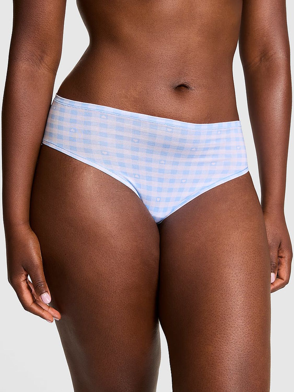 vs Pink Cotton Cheeky Panty Blue Gingham 1 of 3 