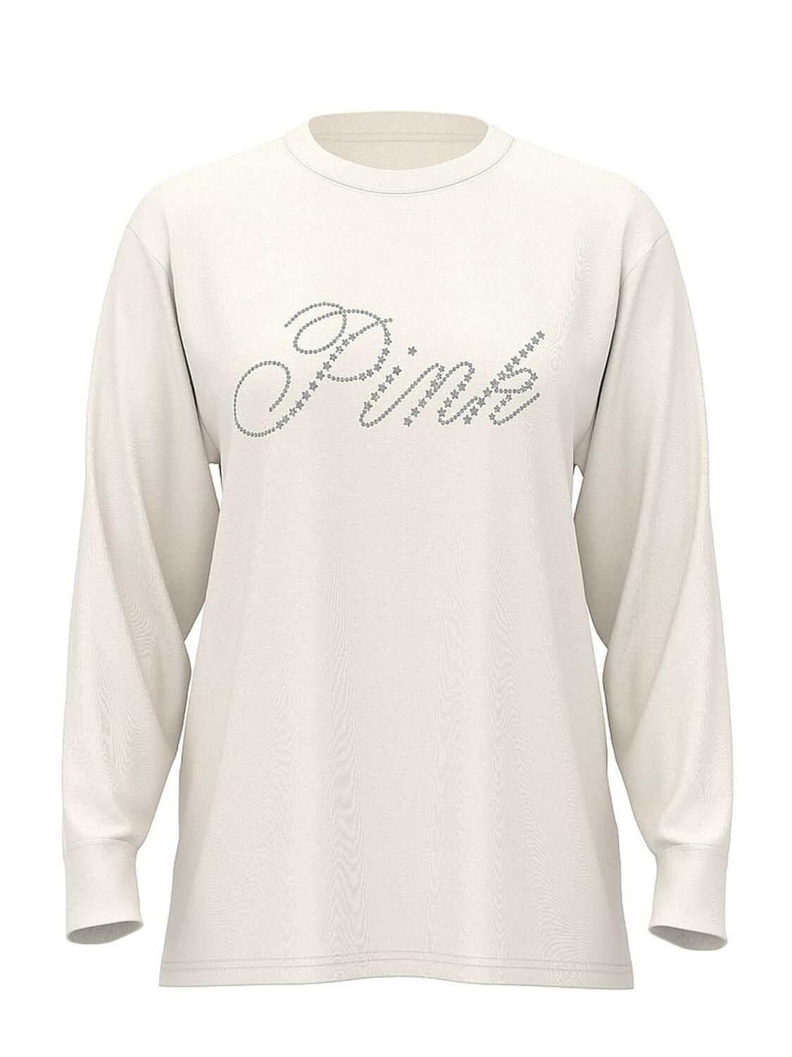 vs Pink Campus Cotton Long-Sleeve Tee Winter White Ott Shine Capsule 3 of 3 