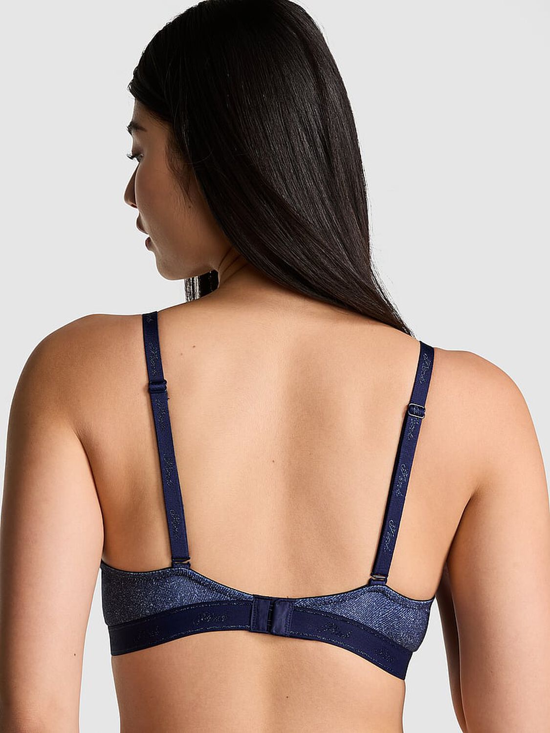 vs Pink Wear Everywhere Wear Everywhere Push-Up Bra Dark Denim 2 of 2 