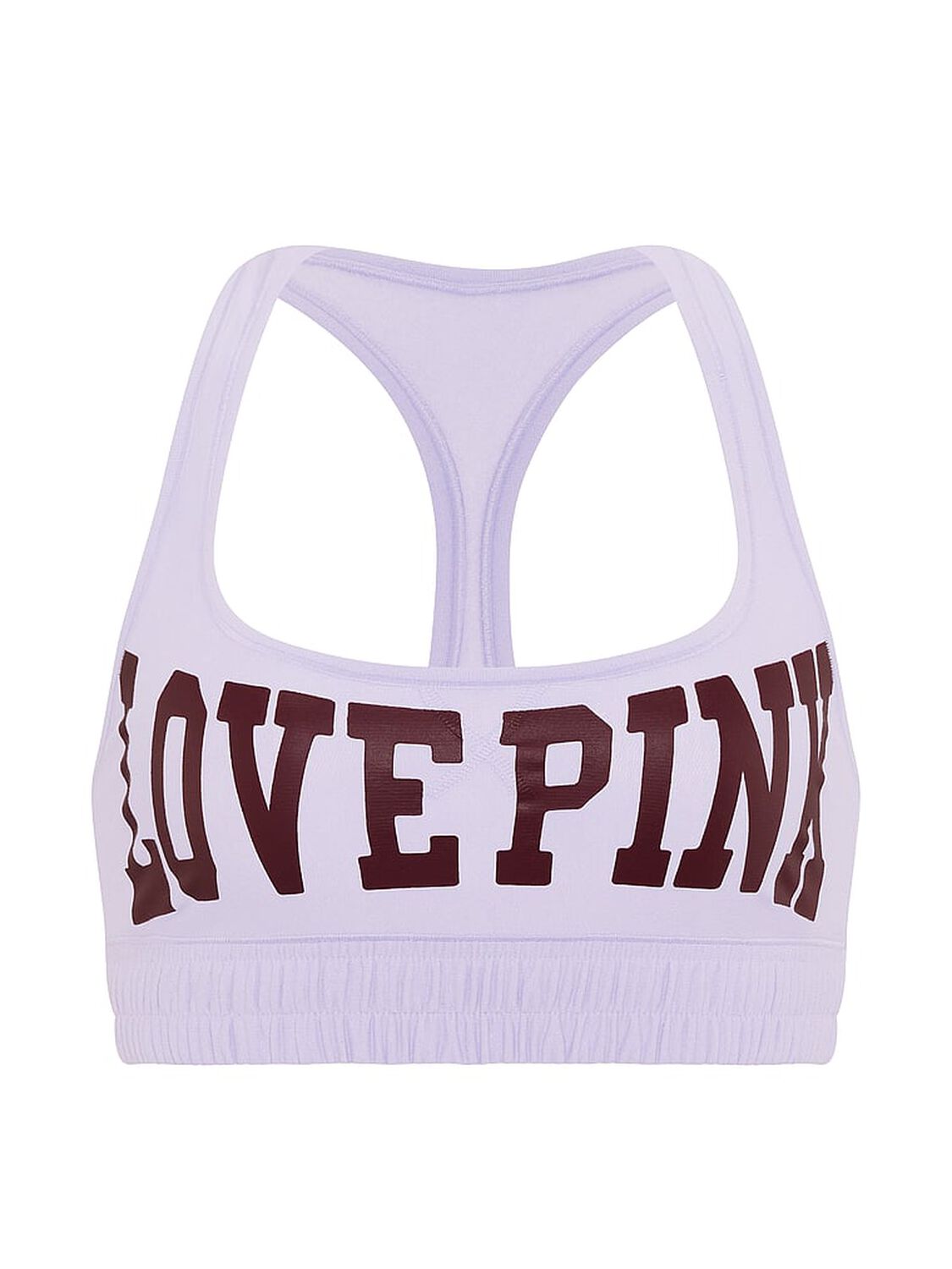vs Pink Cotton Dorm Fleece Unlined Racerback Bralette Sweet Lavender With Logo 3 of 4 