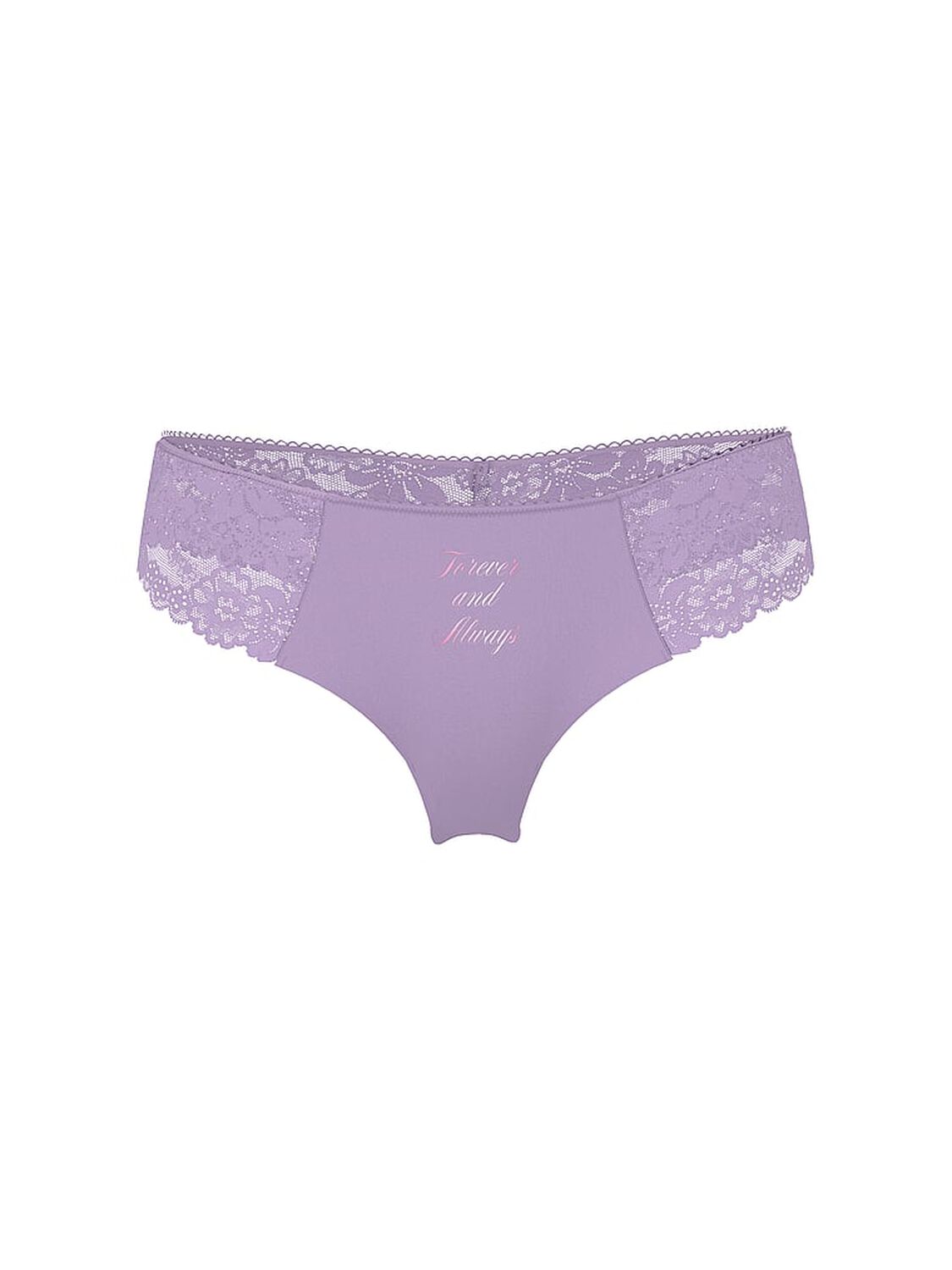 vs Pink No-Show Thong Panty Purple With Foil Graphic 3 of 3 