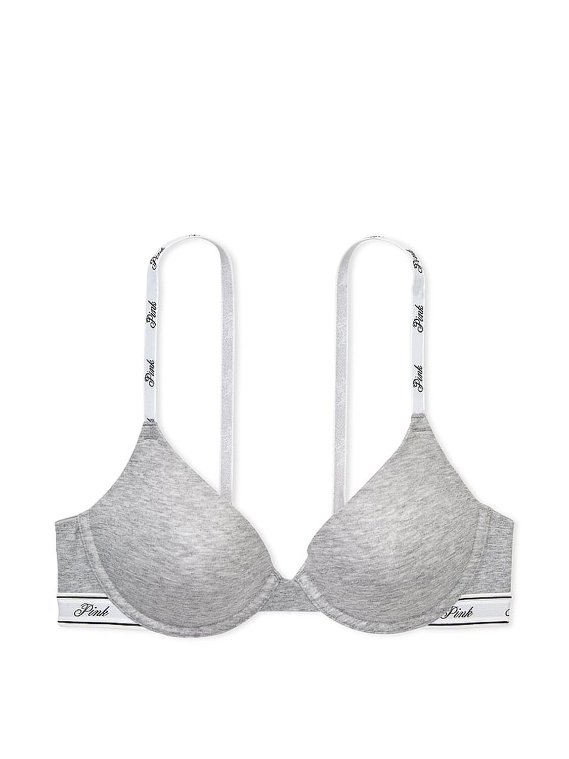 vs Pink Wear Everywhere Wear Everywhere Lightly Lined T-Shirt Bra Medium Heather Grey 3 of 3 