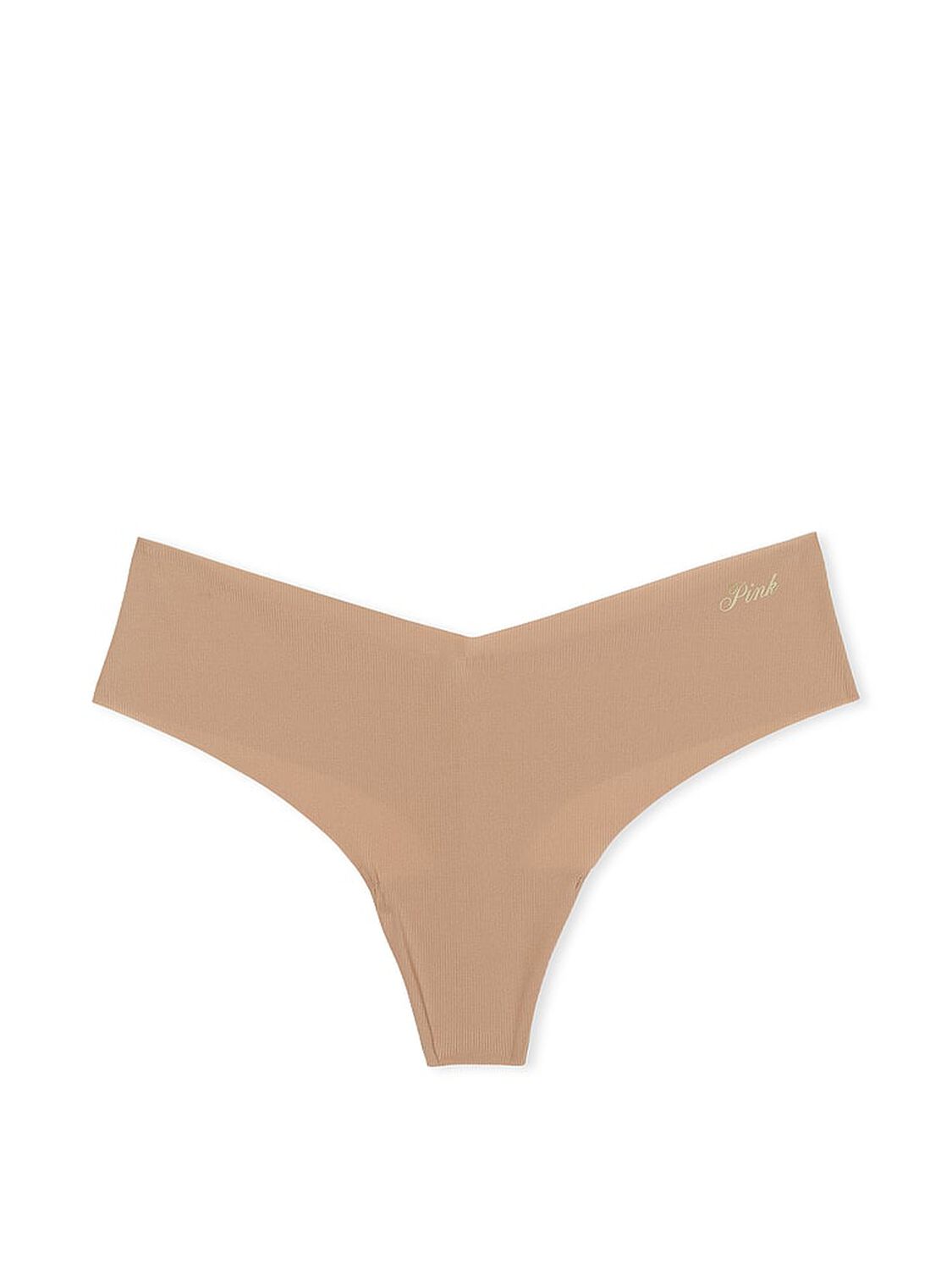 vs Pink No-Show Thong Panty Cocoa Latte 3 of 3 