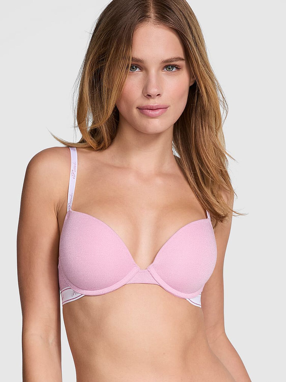 vs Pink Wear Everywhere Wear Everywhere Super Push-Up Bra Petal Pink 1 of 3 