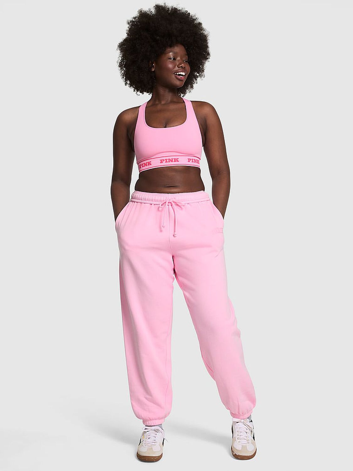 vs Pink Ivy Fleece Campus Sweatpants Pink Lollipop 1 of 4 