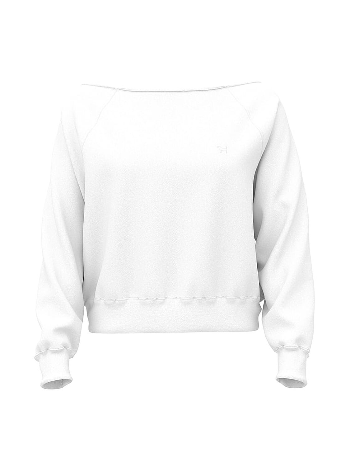 vs Pink Ivy Fleece Off-The-Shoulder Sweatshirt Vs White 1 of 2 