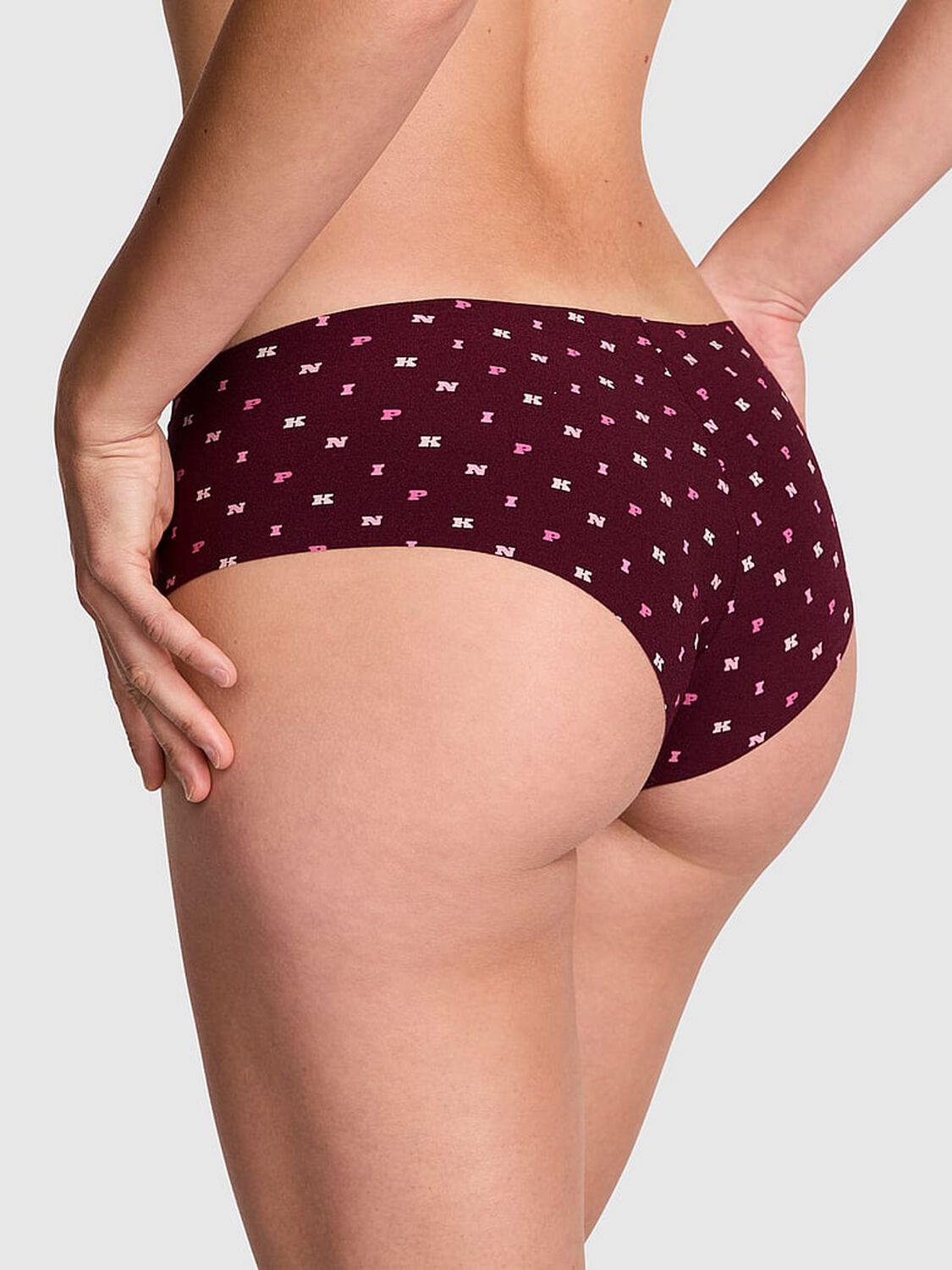 vs Pink No-Show Cheeky Panty Wild Rose Scattered Pink Print 2 of 3 