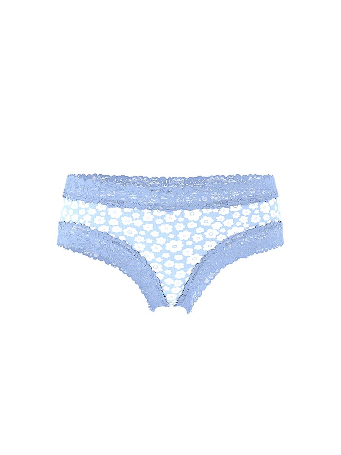 vs Pink Wink Lace-Trim Cheeky Panty Blue Dancer Floral Print 1 of 3 