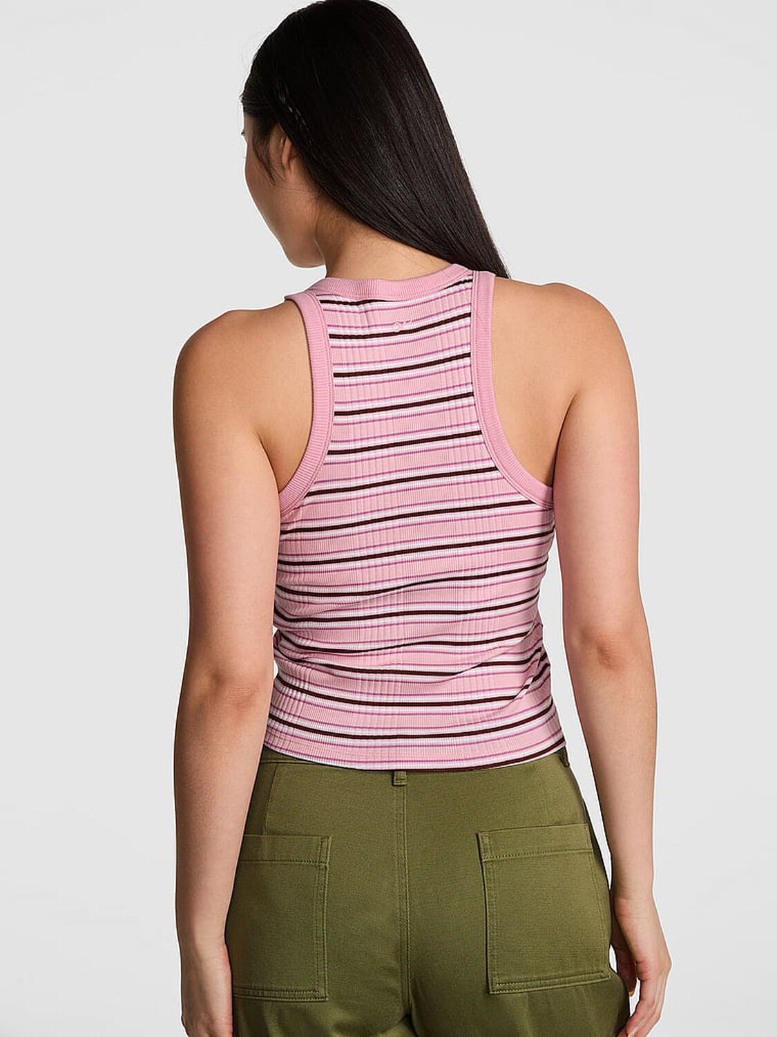 vs Pink Multi Rib Tank Top Cameo Pink Stripe 2 of 3 