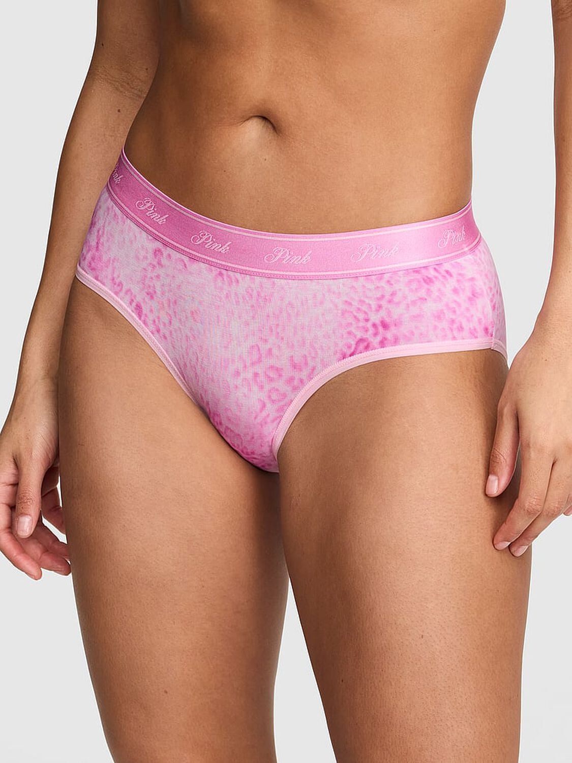 vs Pink Logo Cotton Hiphugger Panty Leo Haze Pink 1 of 2 