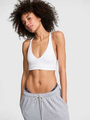 PINK Relay&trade; Ruched Plunge Sports Bra
