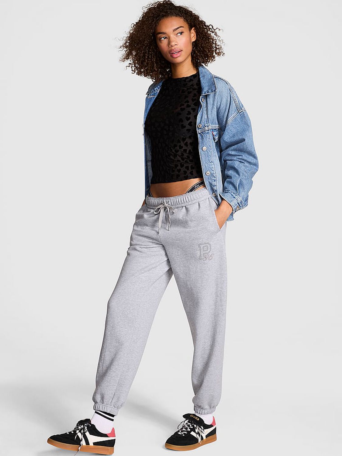 vs Pink Campus Fleece&trade; Sweatpants Medium Heather Grey Spring 1 of 4 