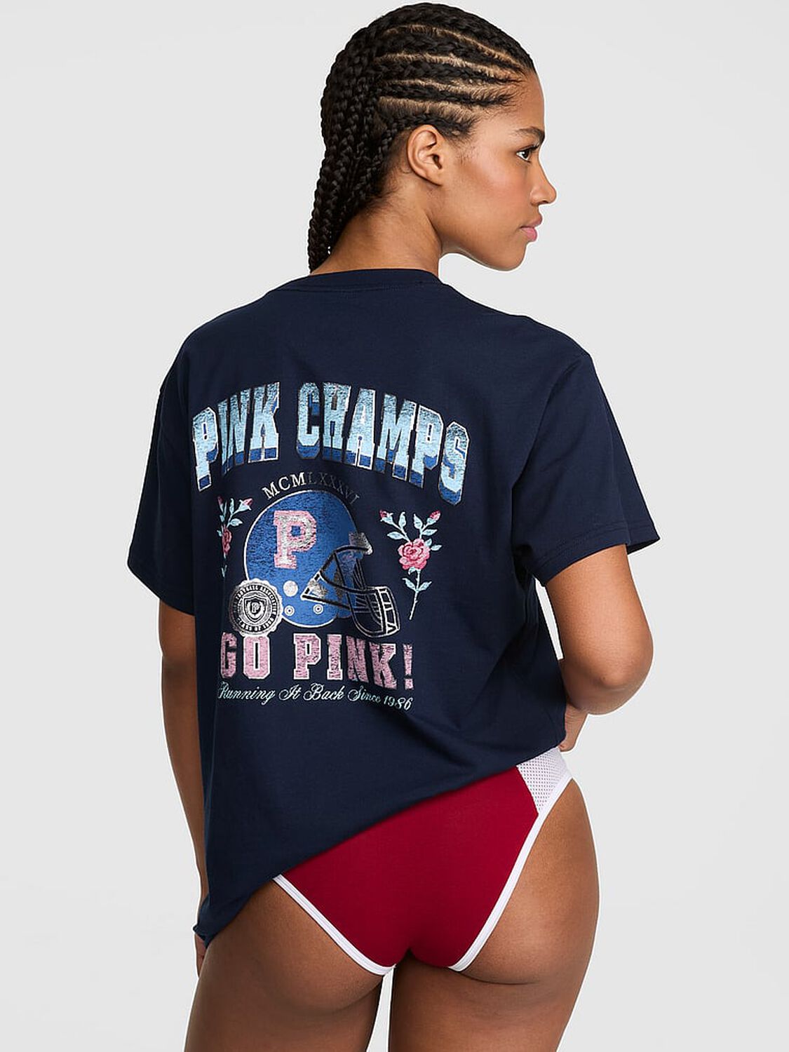 vs Pink Campus Cotton&trade; Tee Noir Navy 2 of 3 