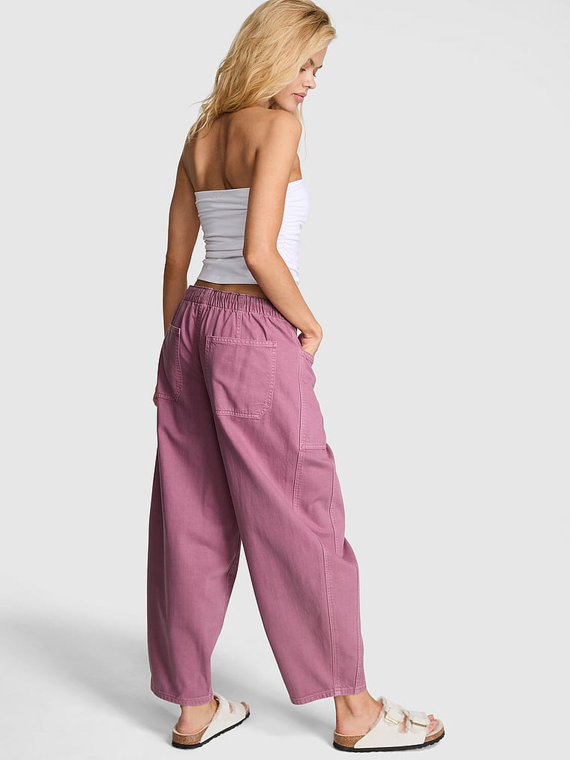 vs Pink Take It Easy Pull-On Barrel Pants Thistle 2 of 3 