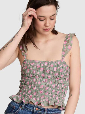 Flirty Fit Smocked Tank Top