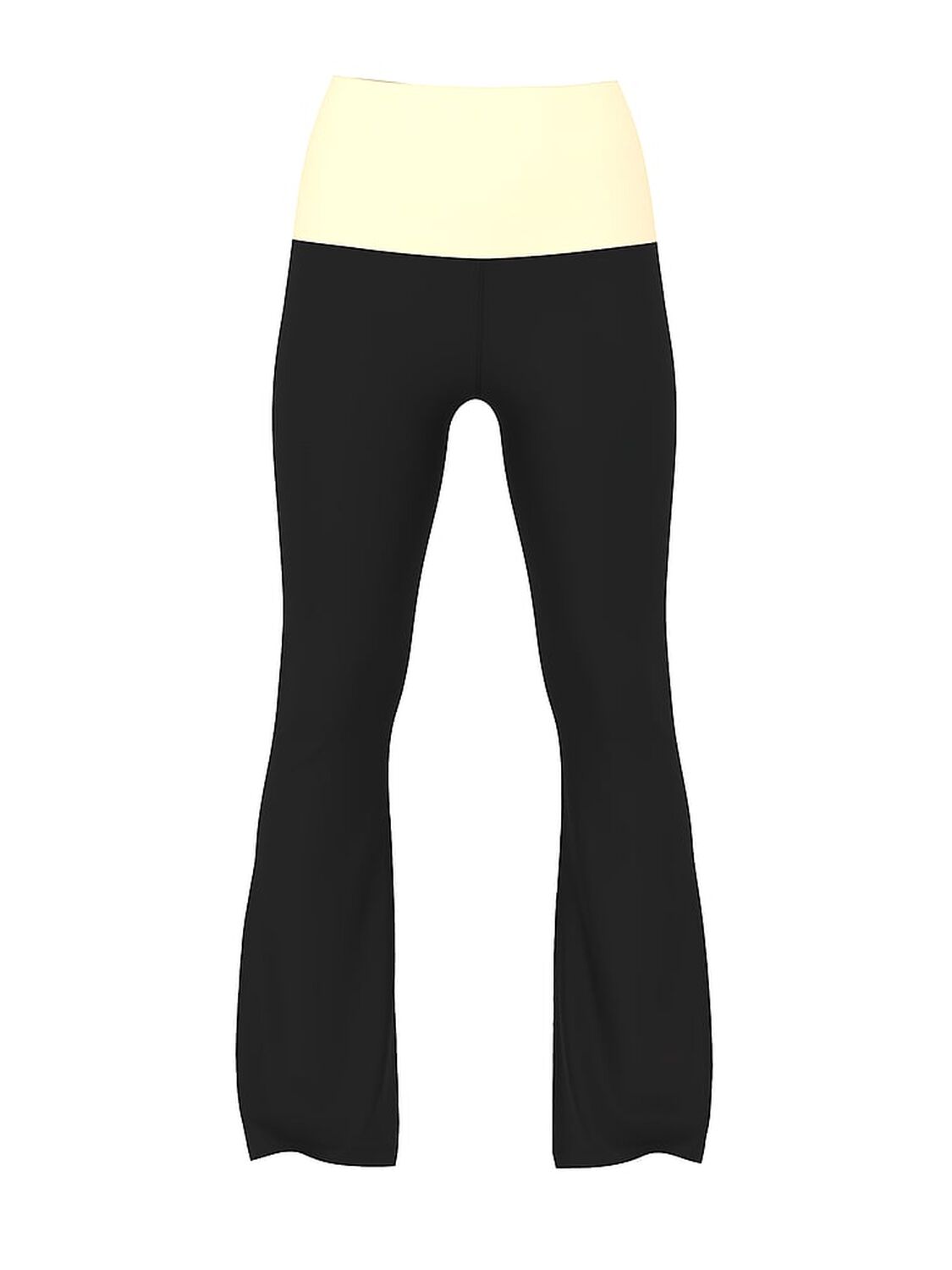 vs Pink All-Day Cotton Foldover Flare Leggings Pure Black Winter White Foil Santas Fave 3 of 3 