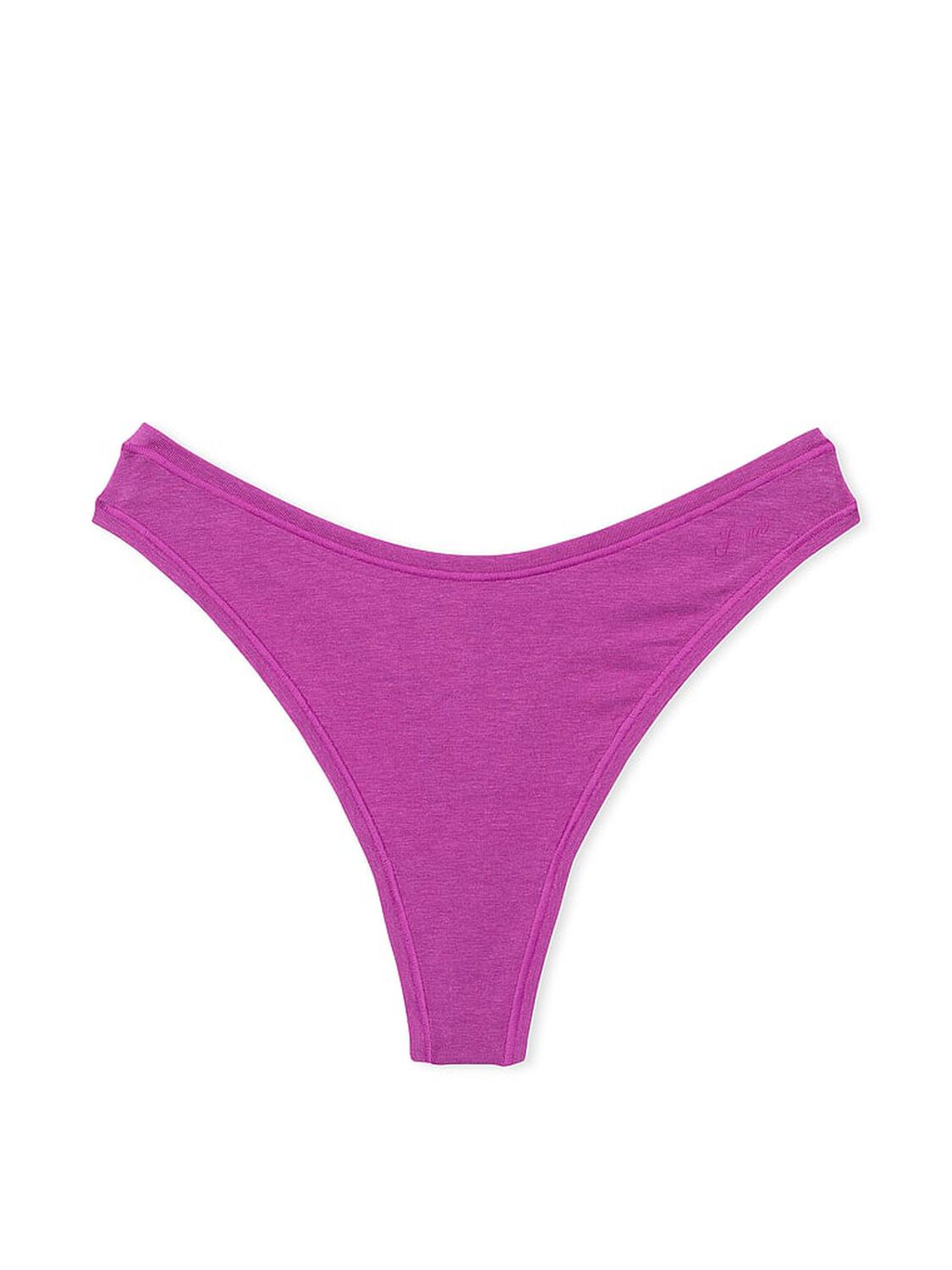 vs Pink Cotton High-Leg Thong Panty Deep Berry 3 of 3 