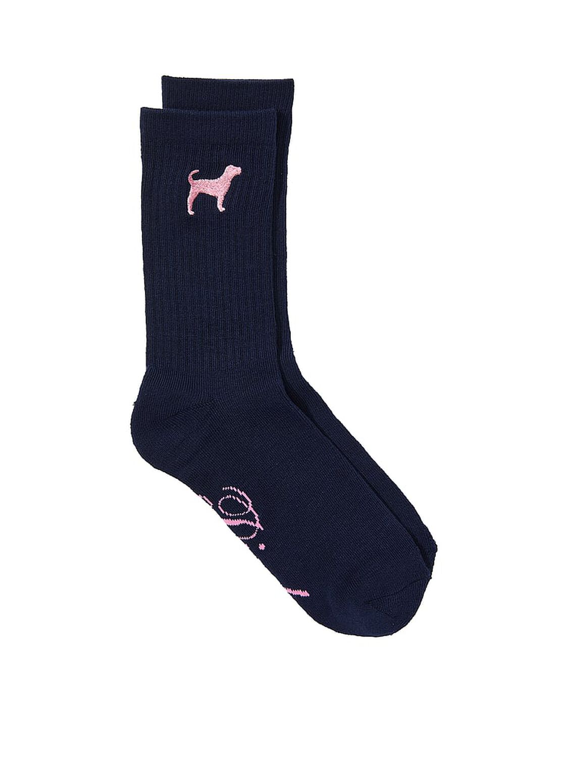vs Pink 1-Pack Crew Socks Noir Navy 1 of 2 