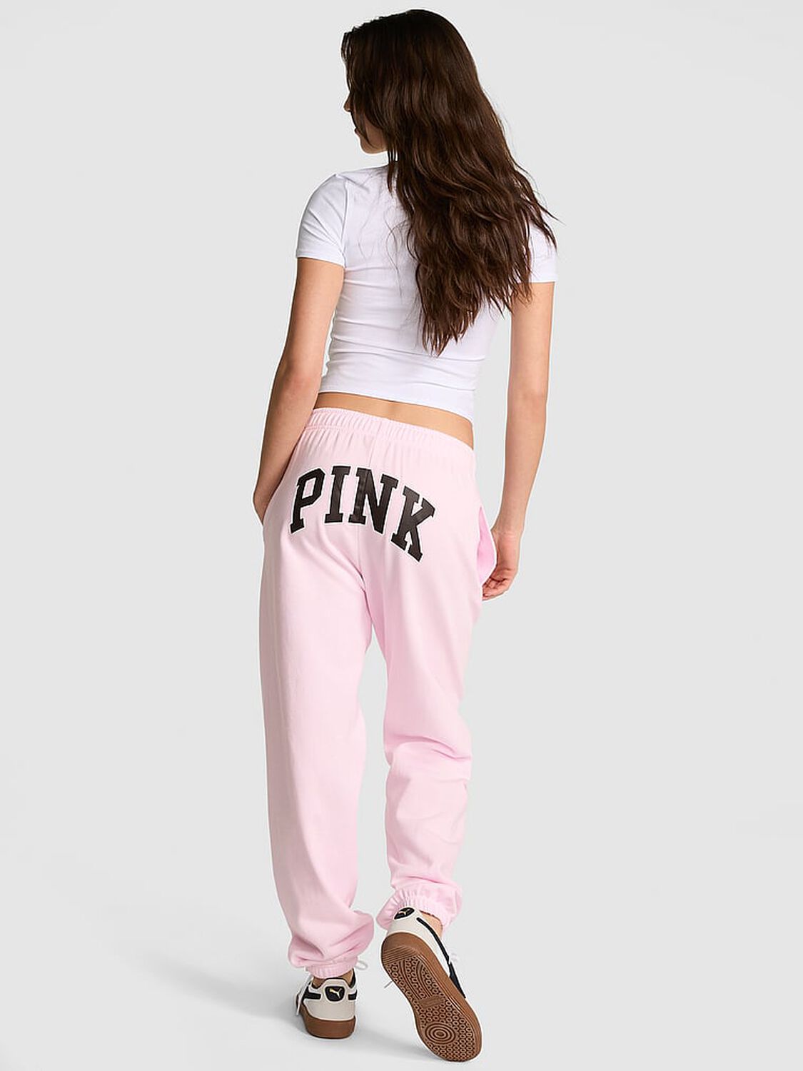 vs Pink Ivy Fleece Campus Sweatpants Limited Edition Pink Tulip Butterfly 2 of 3 