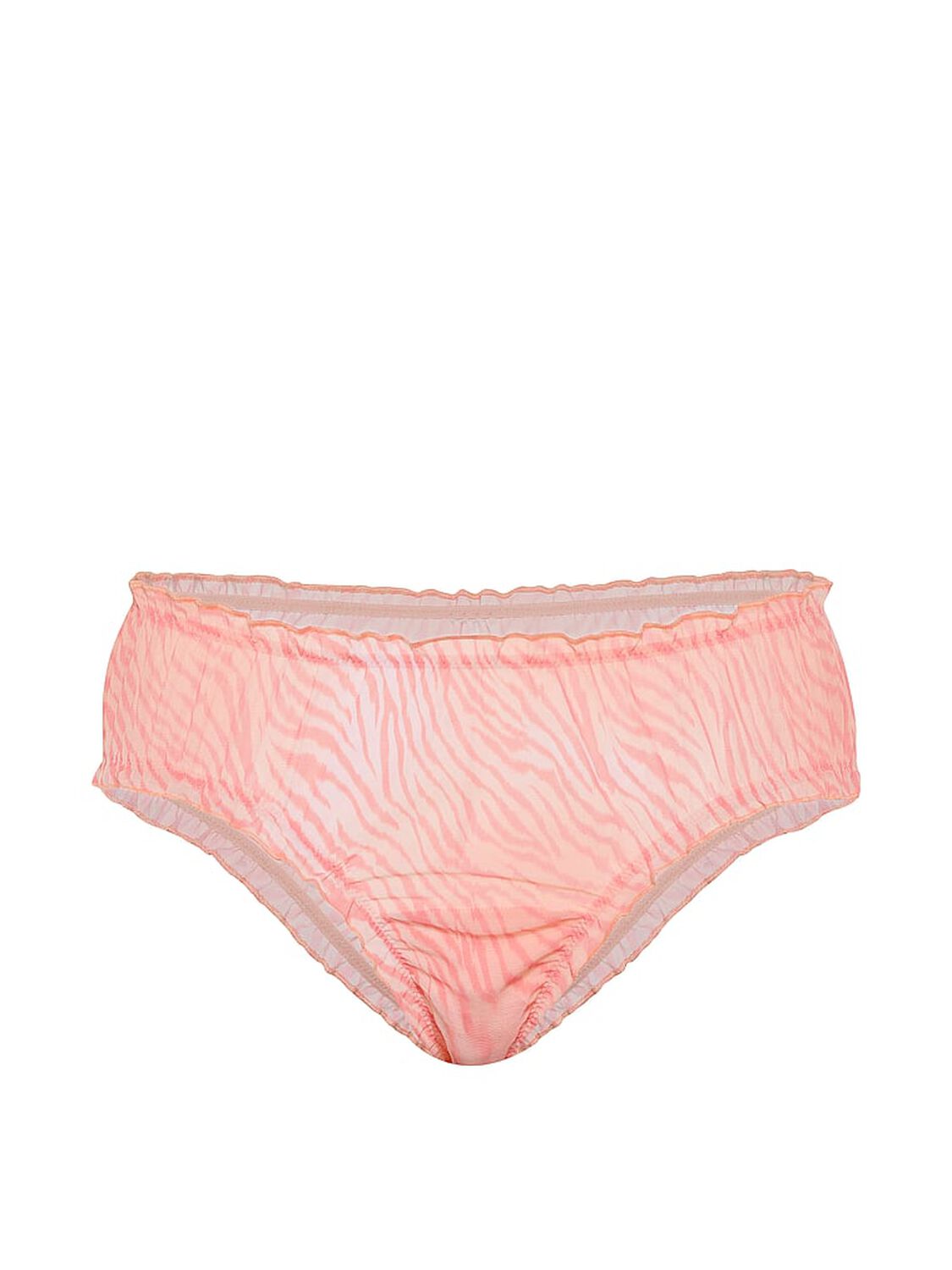 vs Pink PINK Wink&trade; Ruﬄe Cheeky Panty Orange And Pink Zebra Print 3 of 3 