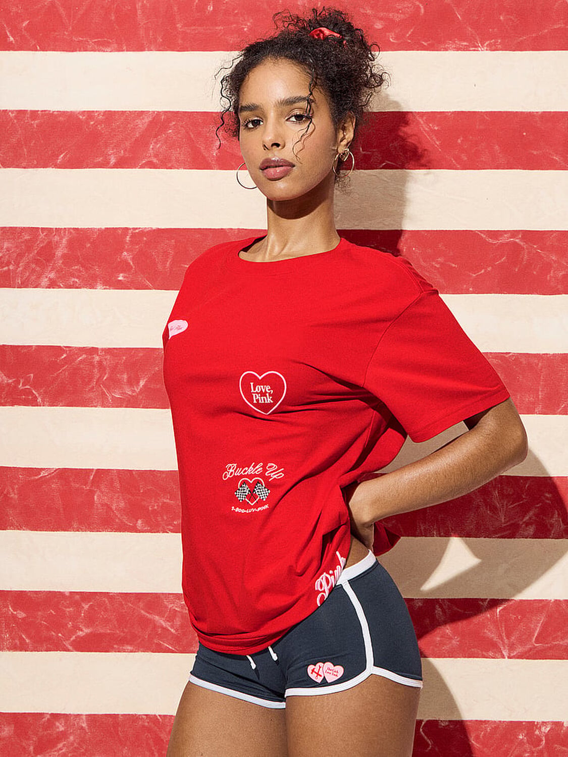 vs Pink Campus Cotton&trade; Tee Bright Vermillion 4 of 4 