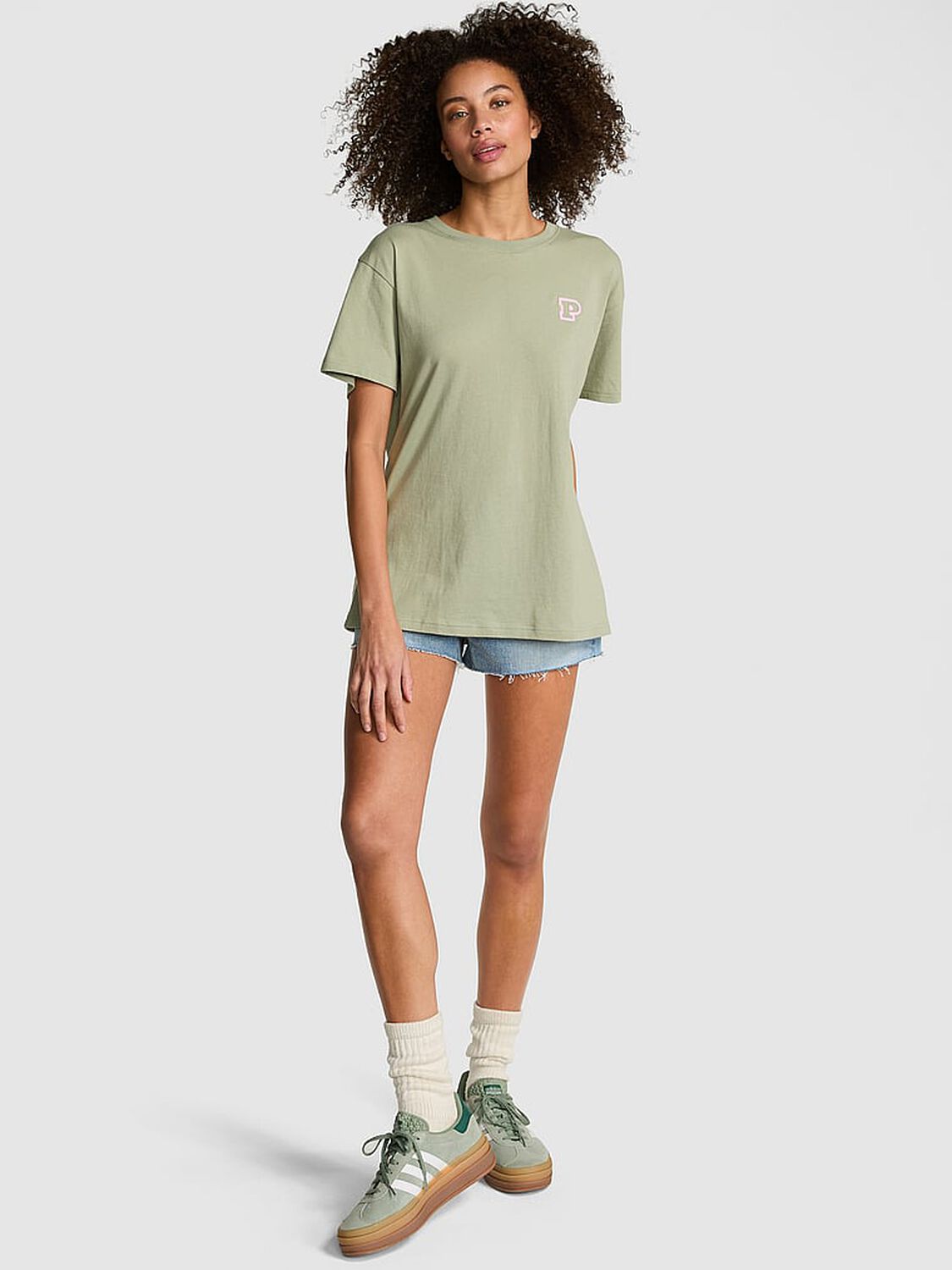 vs Pink Campus Cotton Tee Green Garden Back Graphic 1 of 3 