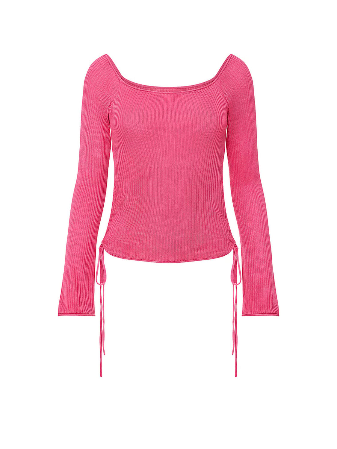pink Pink Side-Ruched Oﬀ-The-Shoulder Sweater Love Me Pink 3 of 3 