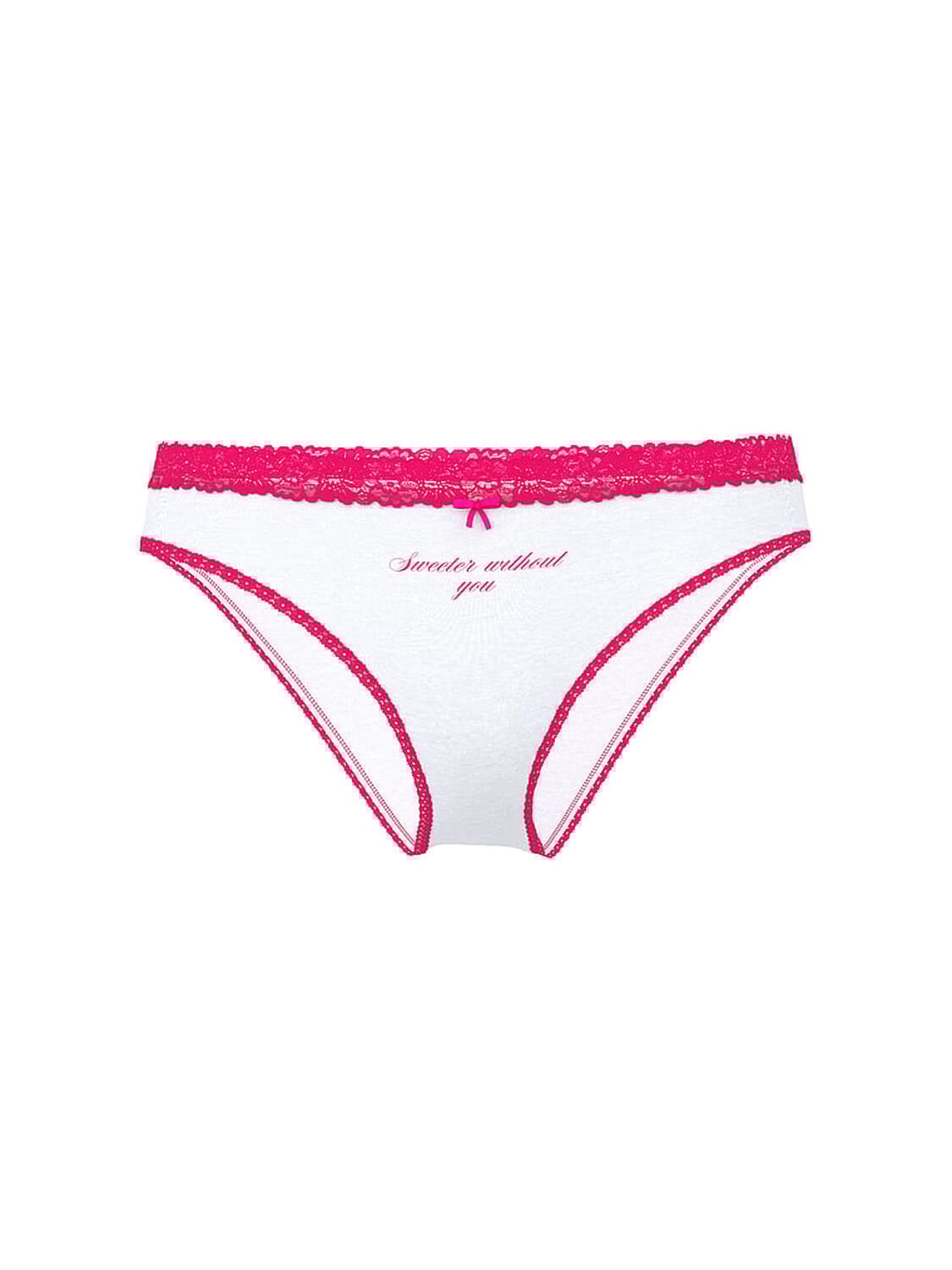 vs Pink Cotton Lace-Trim Cheeky Panty White "Sweeter Without You" 3 of 3 