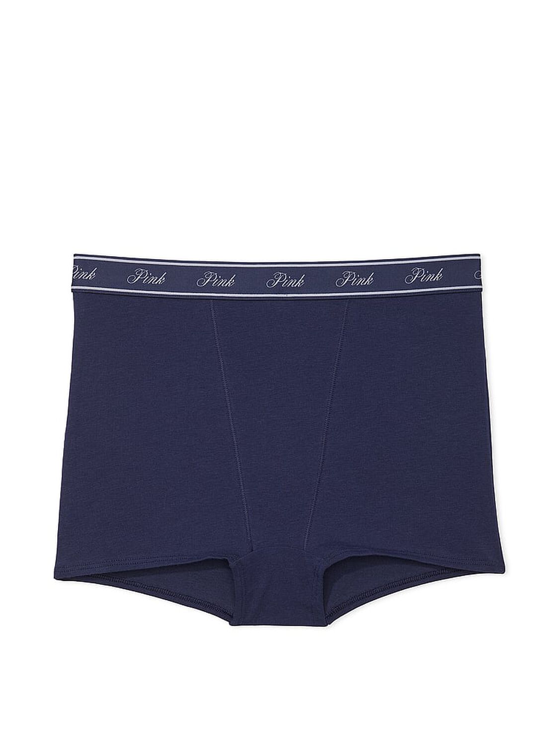 vs Pink Logo Cotton High-Waist Boyshort Panty Midnight Navy 3 of 4 