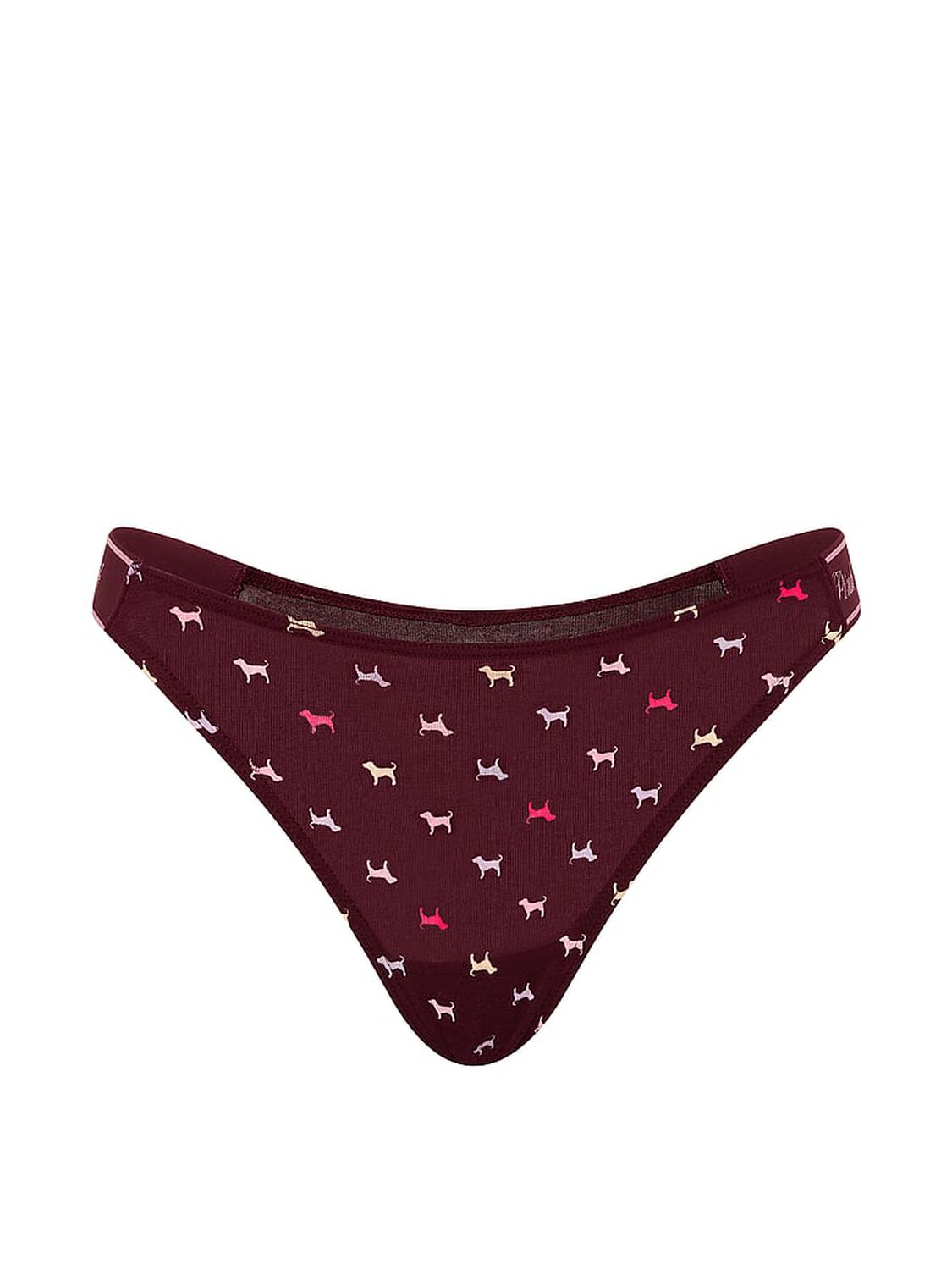 vs Pink Logo Cotton Shine High-Leg Thong Panty 3 of 3 