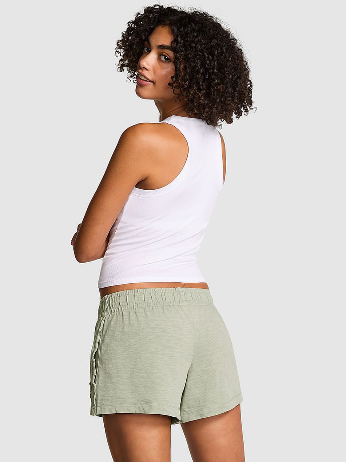 vs Pink Lightweight Lounge Shorts Green Garden 2 of 2 