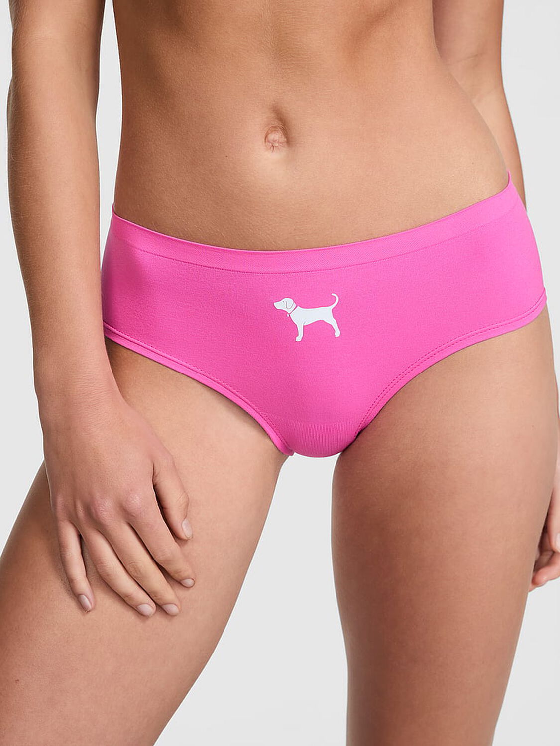 vs Pink Seamless Hiphugger Panty Pink Gossip Dog Graphic 1 of 3 