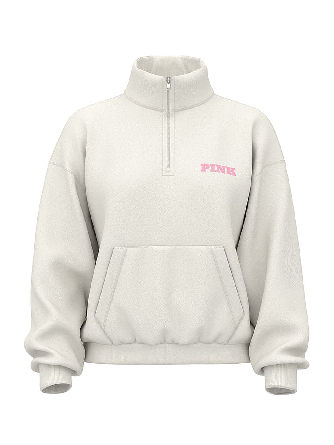 vs Pink Ivy Fleece Quarter-Zip Sweatshirt Winter White 3 of 3 
