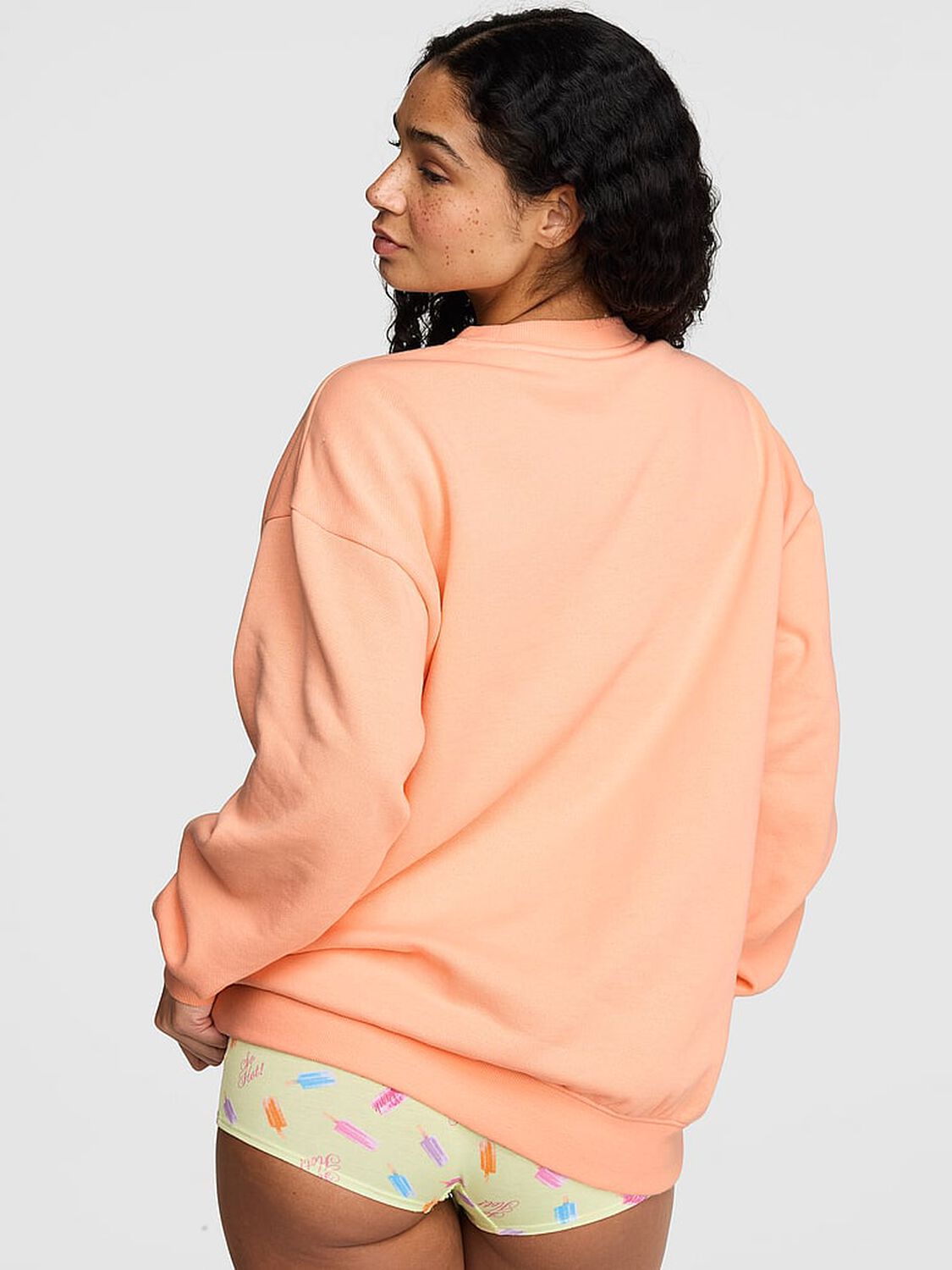 pink Pink Campus Fleece&trade; Oversized Crew Sweatshirt Peach Tree 2 of 3 