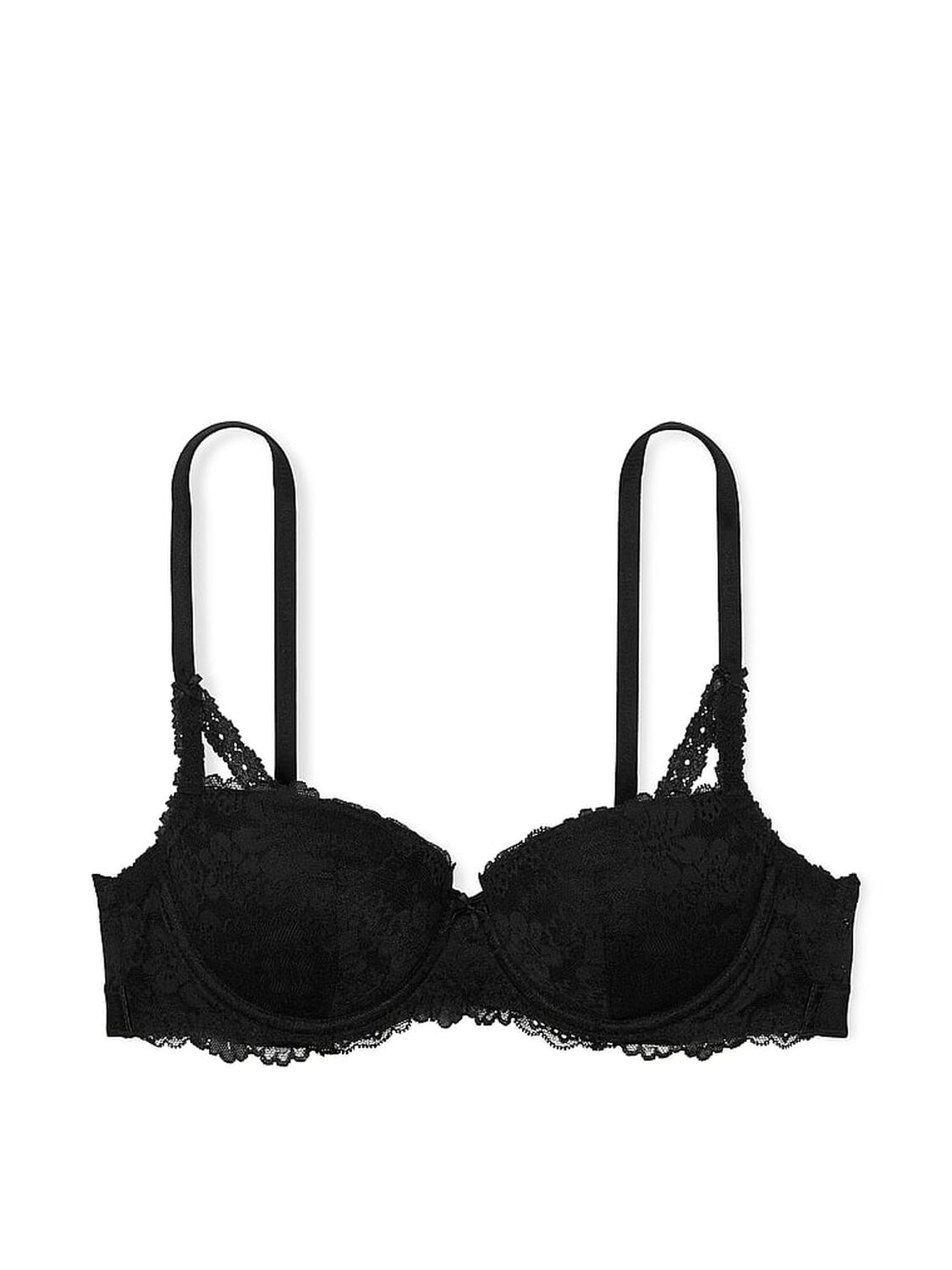 vs Pink Wink Push-Up Balconette Bra Pure Black 1 of 3 