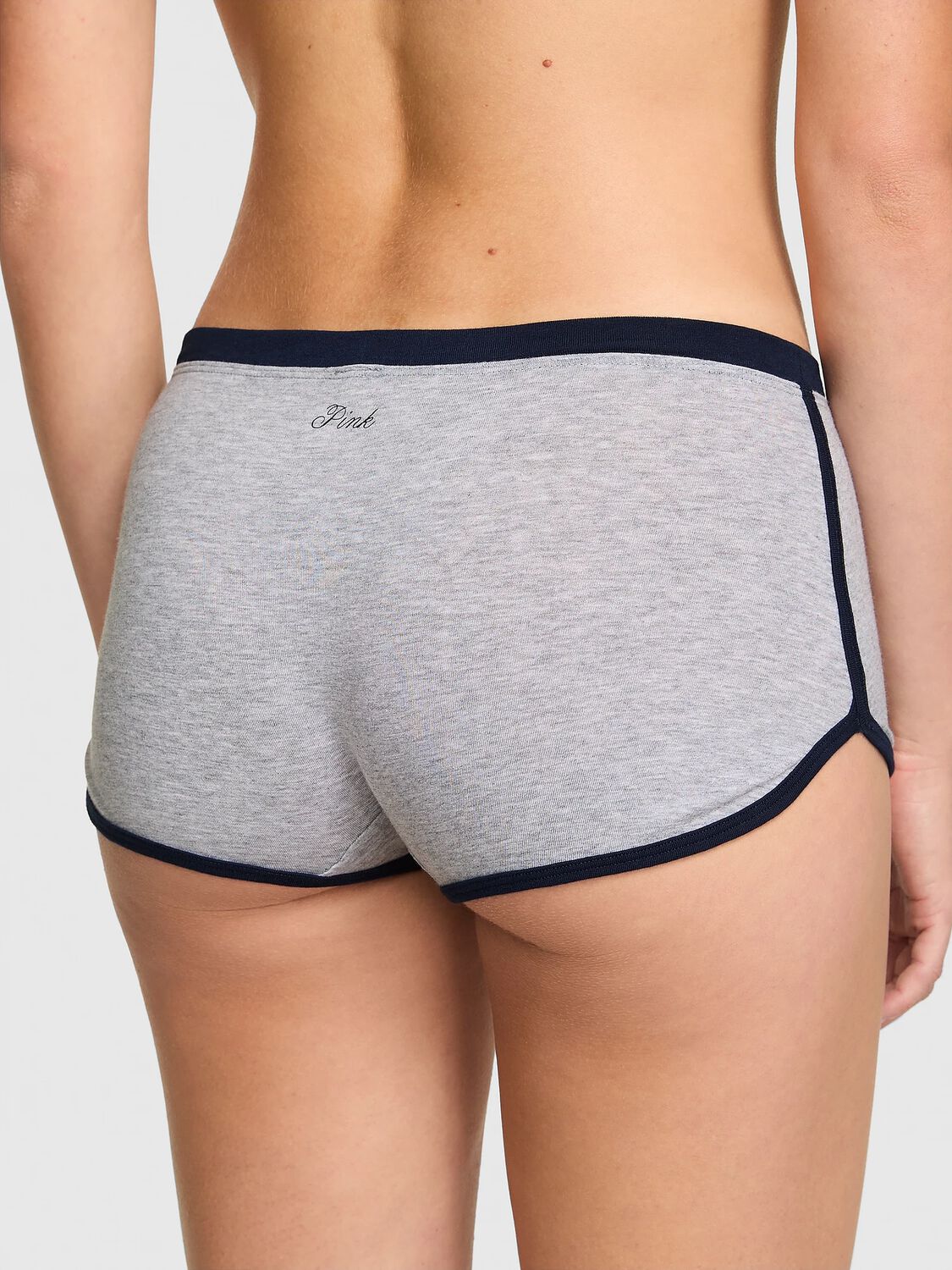 vs Pink Cotton Dorm Boyshort Panty Medium Heather Grey&nbsp;/ Noir&nbsp;Navy Graphic 2 of 2 