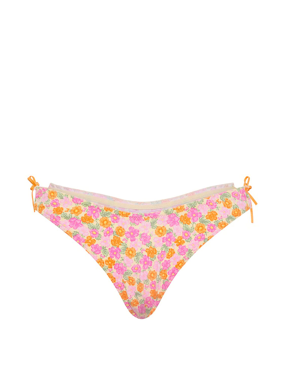 vs Pink Cotton Side-Tie Thong Panty Vitamin C Floral Print 3 of 3 