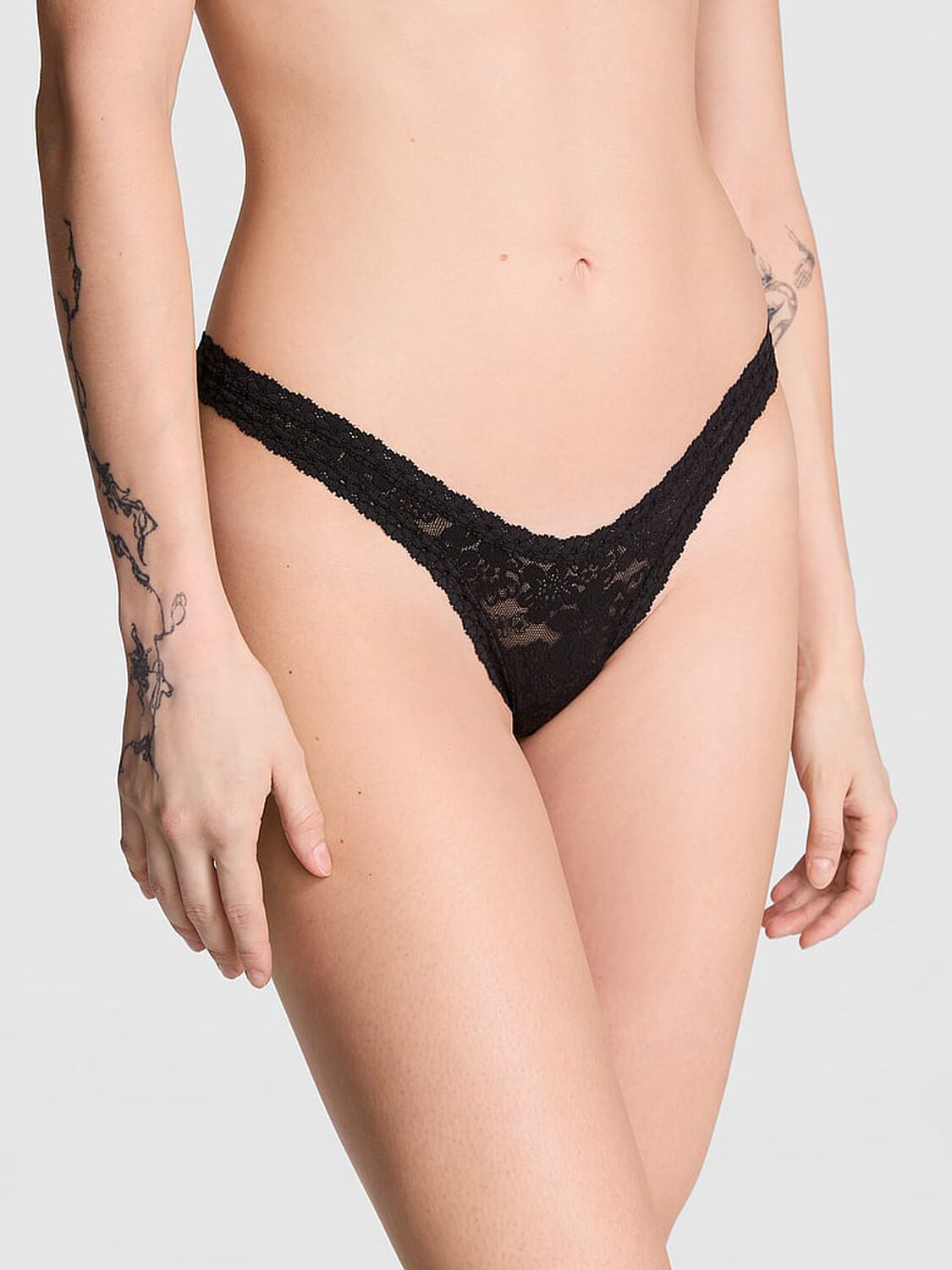 vs Pink Wink Micro Thong Panty Pure Black 1 of 4 