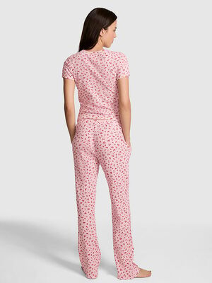 Wide-Ribbed Long Pajama Set