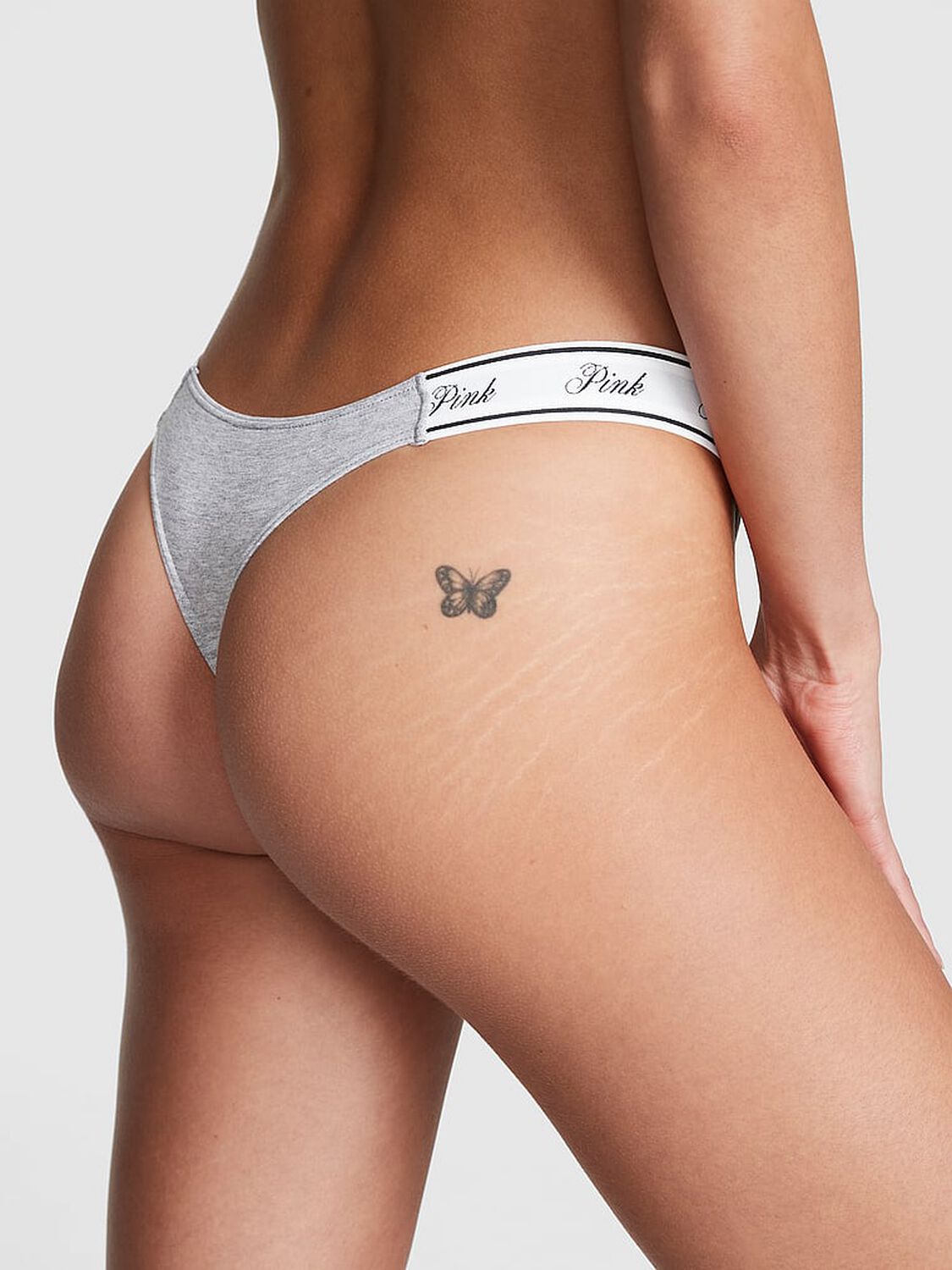 vs Pink Logo Cotton High-Leg Thong Panty 2 of 3 