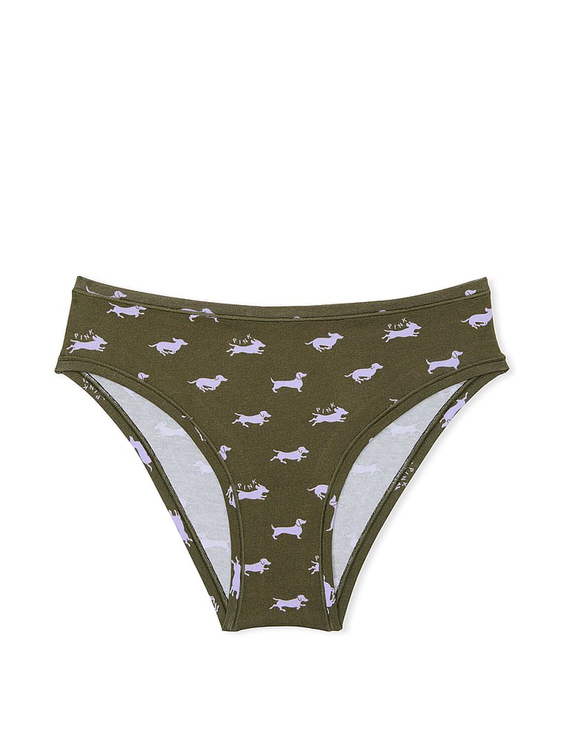 vs Pink Cotton Cheeky Panty Casual New Olive Dog Print 3 of 3 