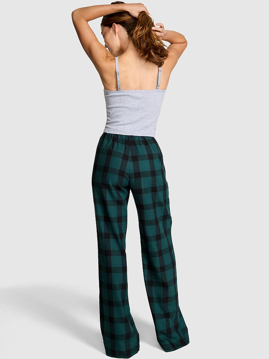 vs Pink Flannel Pajama Pants Deep Forest/ Black Plaid 2 of 2 