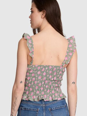 Flirty Fit Smocked Tank Top